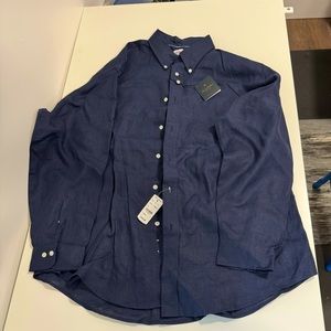Brooks Brothers Irish Linen Shirt Navy XL